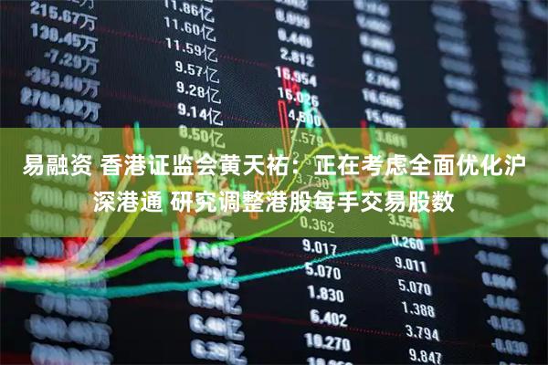 易融资 香港证监会黄天祐：正在考虑全面优化沪深港通 研究调整港股每手交易股数