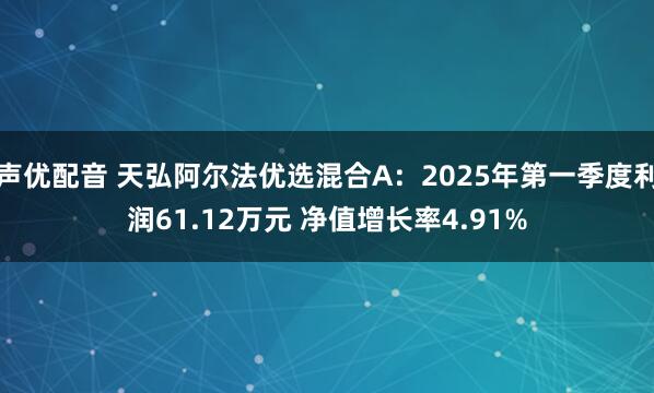声优配音 天弘阿尔法优选混合A：2025年第一季度利润61.12万元 净值增长率4.91%