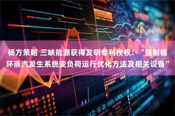 杨方策略 三峡能源获得发明专利授权:“强制循环蒸汽发生系统变负荷运行优化方法及相关设备”